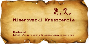 Miserovszki Kreszcencia névjegykártya